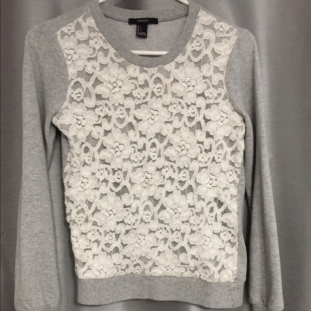 F21 Lace Front Sweater